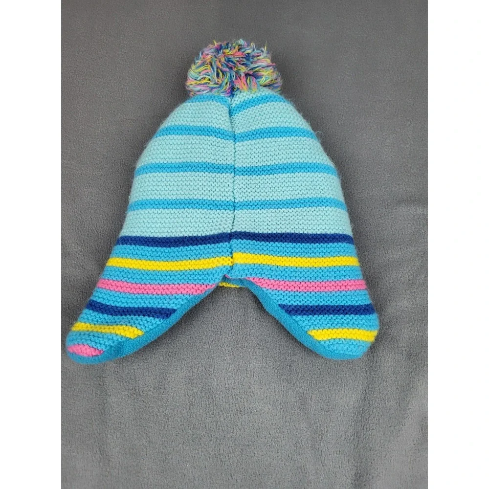 Baby Shark Beanie Kids One Size Blue‎ Cap Hat Skull Cap Ear Flap Knit Cute Pom